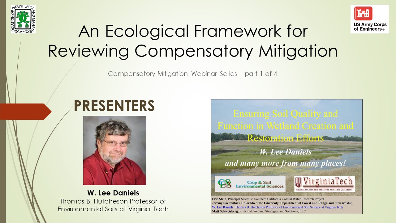 Part 1D: Presenter: W. Lee Daniels, Thomas B. Hutcheson Professor of Environmental Soil Science at Virginia Tech 