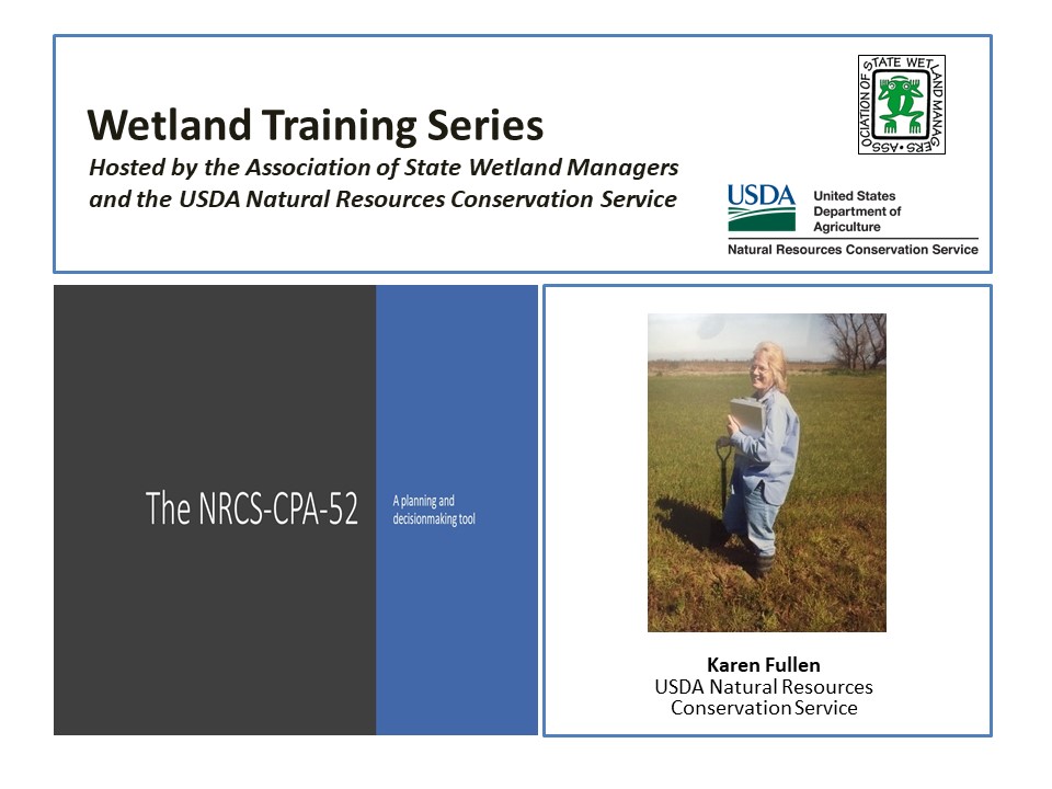 Part 8.2: Trainer: Karen Fullen, USDA Natural Resources Conservation Service