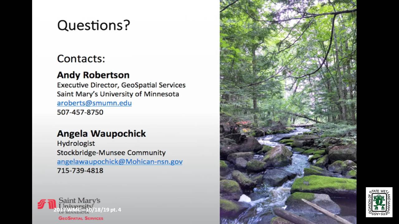 Part 4: Presenter: Andy Robertson, Executive Director, GeoSpatial Services, Saint Mary's University of Minnesota; Questions/Answers