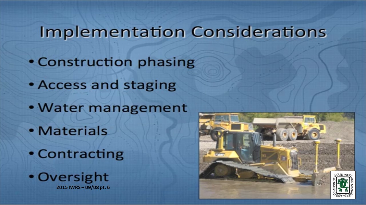 Part 6: Presenter: Matt Daniels, P.E., River Design Group Moderator: Jeanne Christie, ASWM; Recommendations